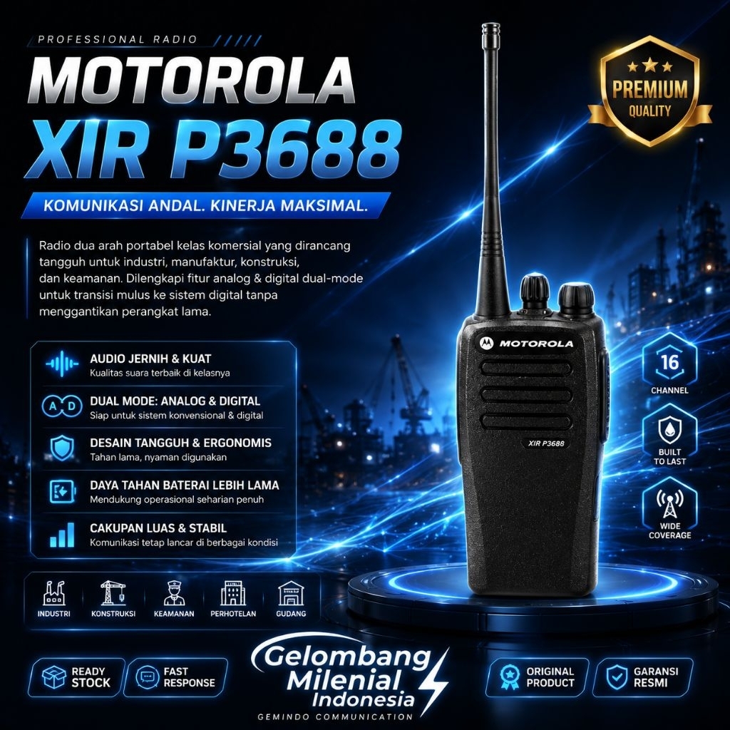 HT MOTOROLA XIR P3688 VHF Second