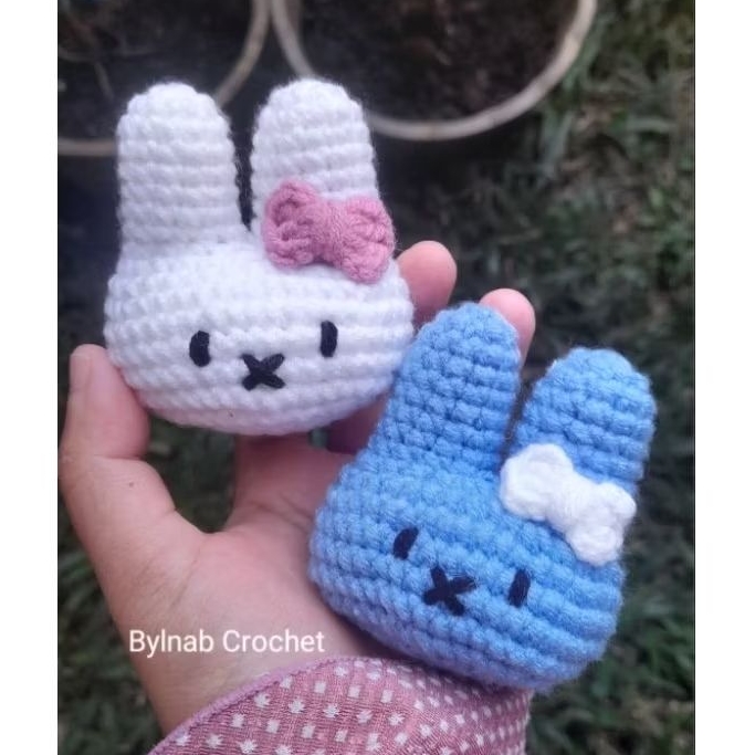 Gantungan Rajut Miffy | Crochet Keychain Miffy | Crochet Keychain Miffy Amigurumi | Keychain Crochet
