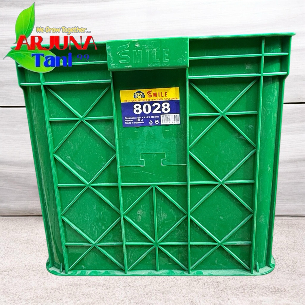 Bak Karet Container Box Hijau ORI 8028 Smile isi 80 Liter