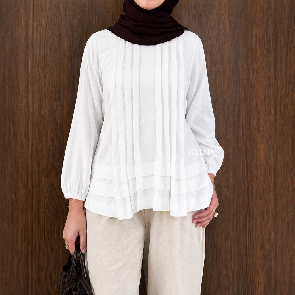 Rafelia Blouse Plisket - JELENA - Atasan Wanita Daily & Formal