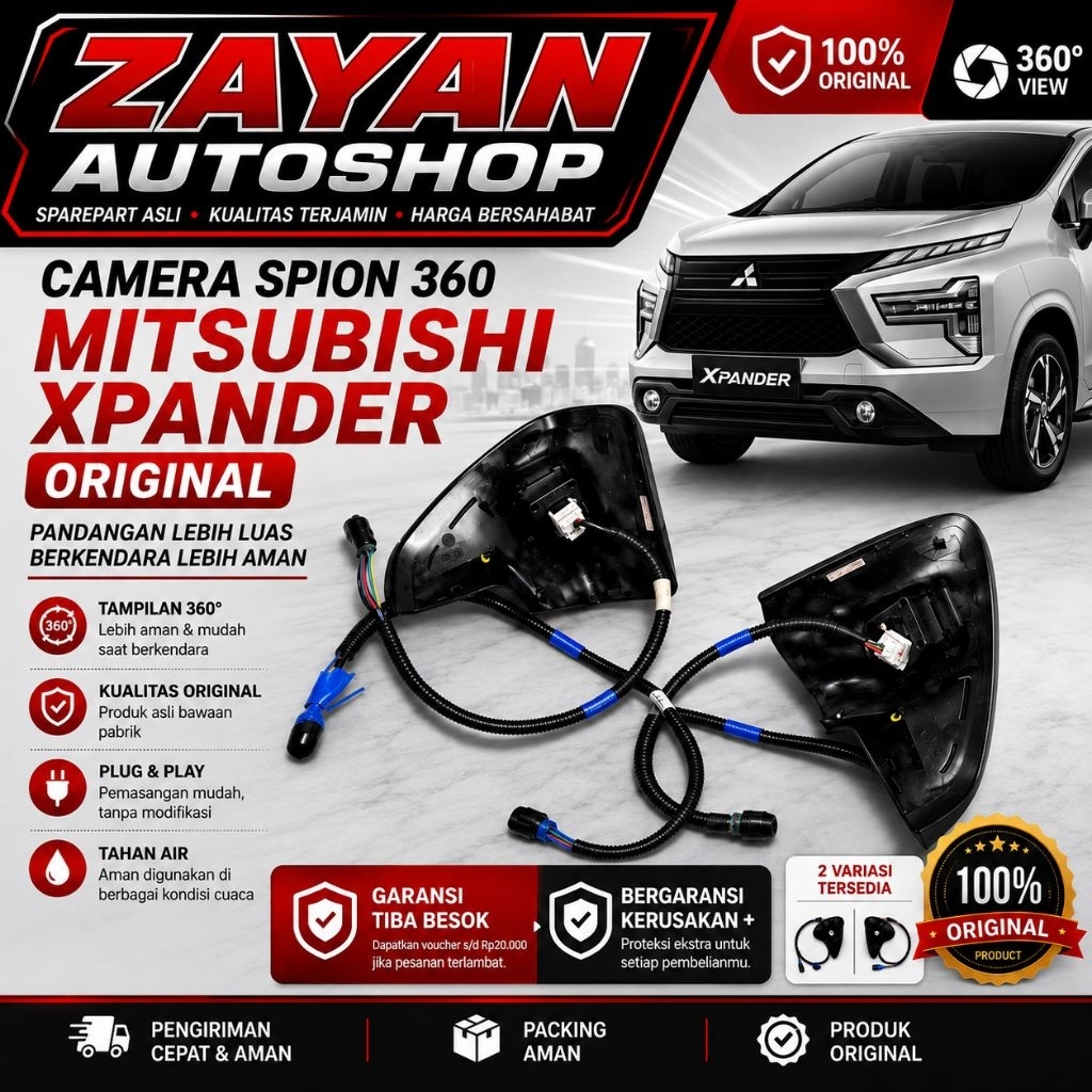 Kamera Spion 360 Mitsubishi Xpander Original / Camera Side Mirror 360 Xpander Asli Plug Play