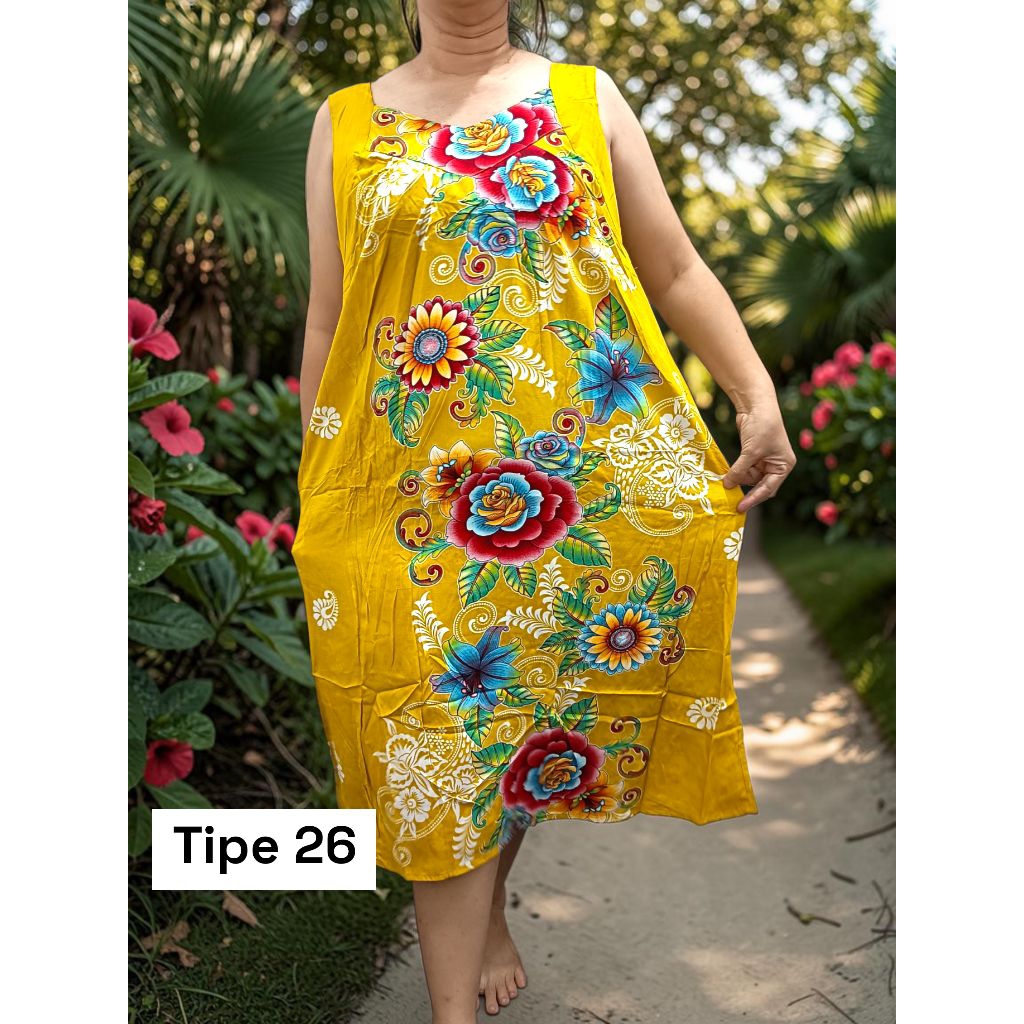 Daster Kencana Ungu Label biru tipe mix singlet Ld 110-120cm