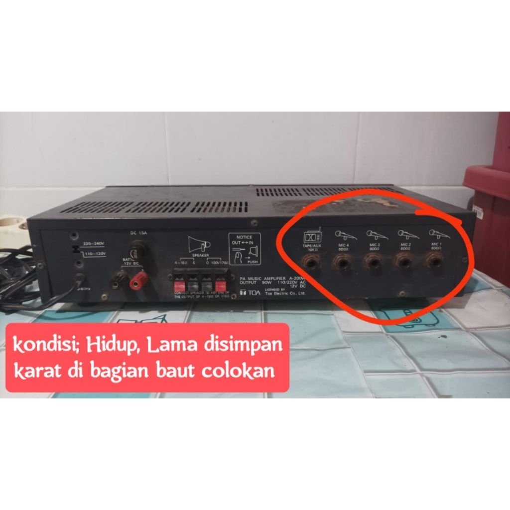 TOA Amplifier 200w BEKAS