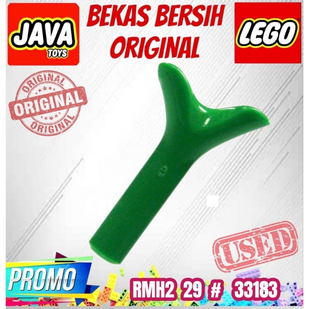 PART LEGO CITY ORI ( RMH2 29 # 33183 ) LEGO CITY Carrot Top / Twig Leaves Bekas Layak Pakai
