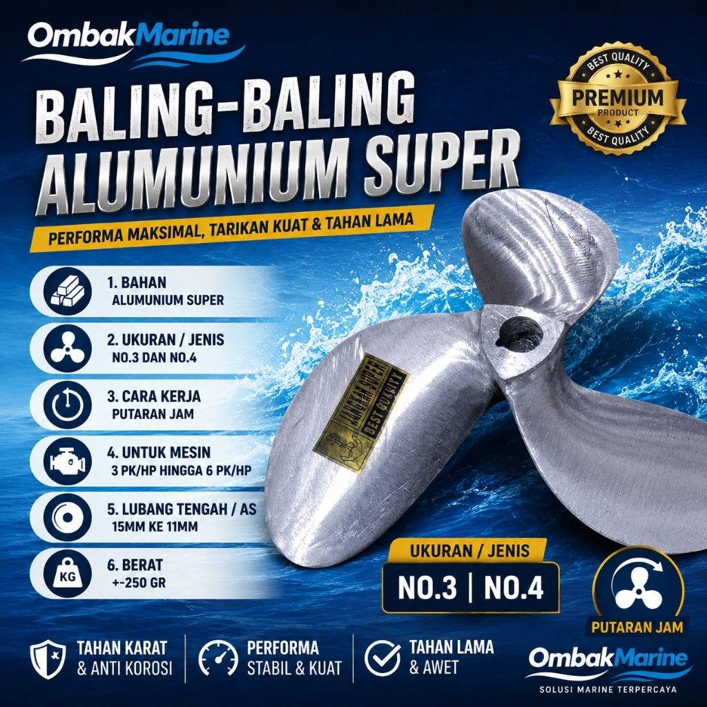 kipas Perahu Baling baling Perahu kapal D3 No 3-4