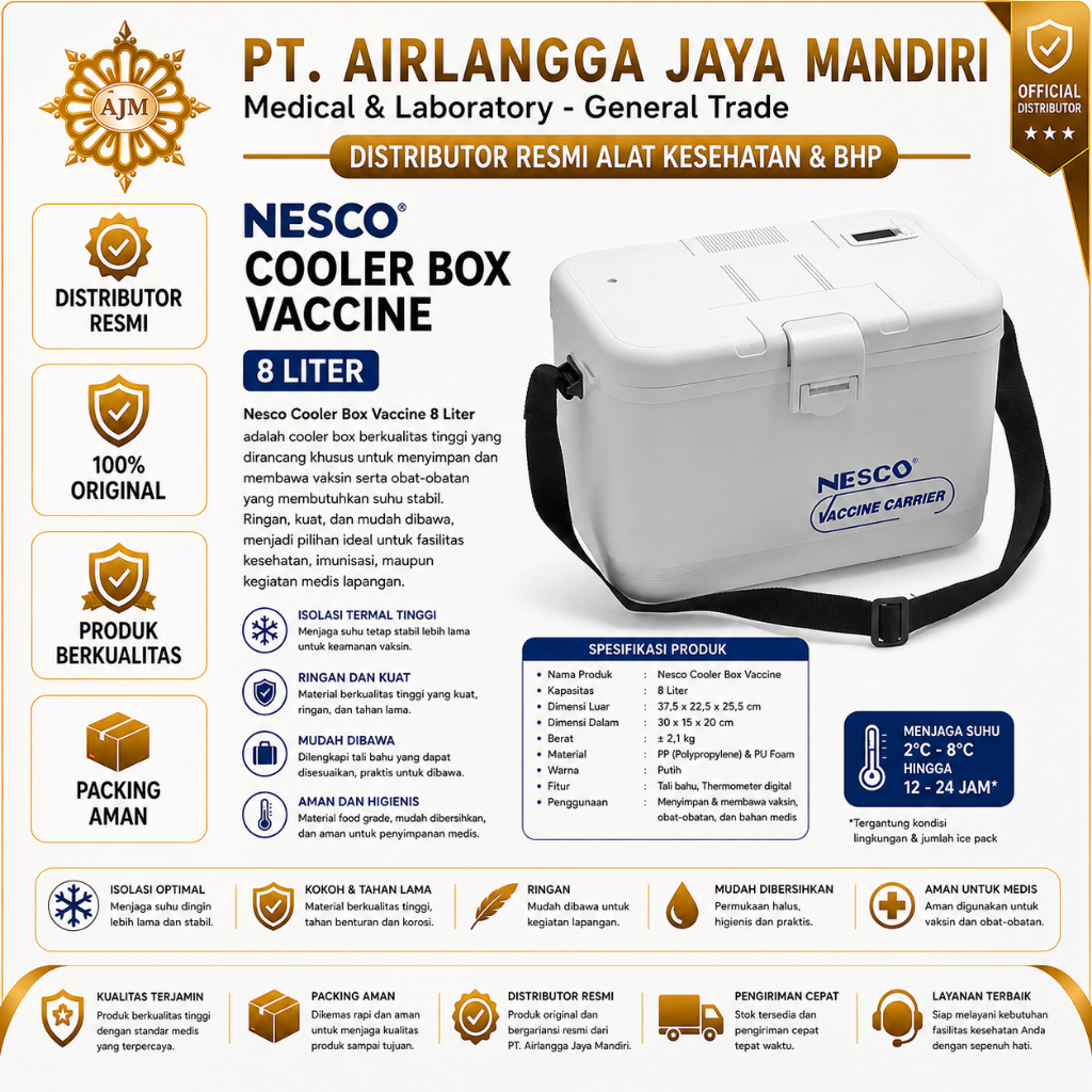 NESCO Vaccine Carrier Cooler Box 8L