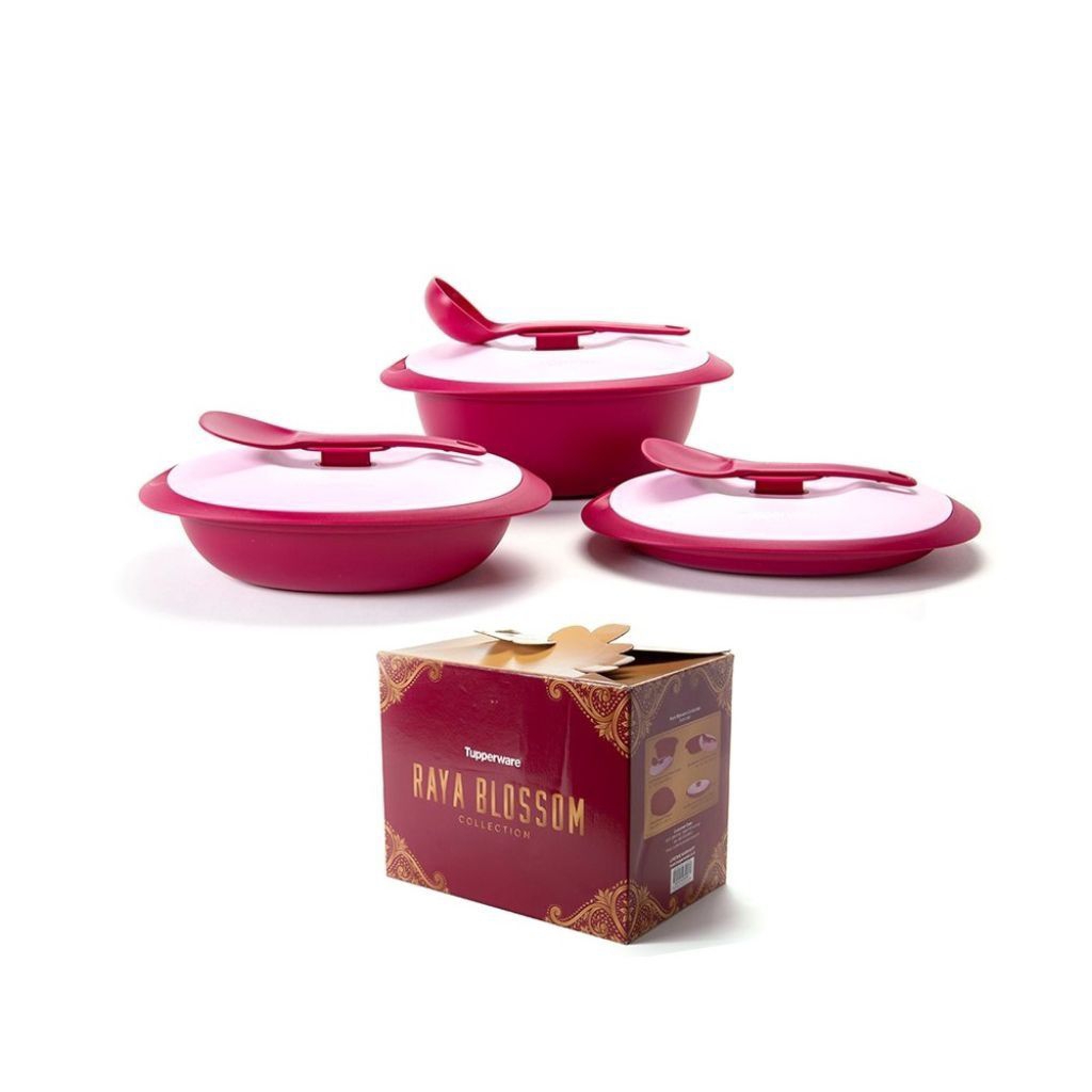 new blossom raya set tanpa piring prasmanan tupperware blossom tupperware