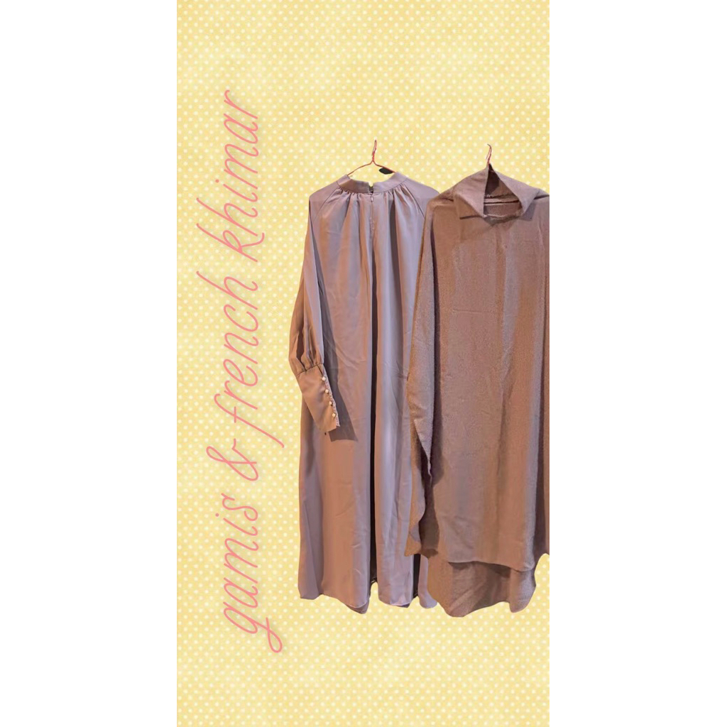 french khimar & gamis lilac
