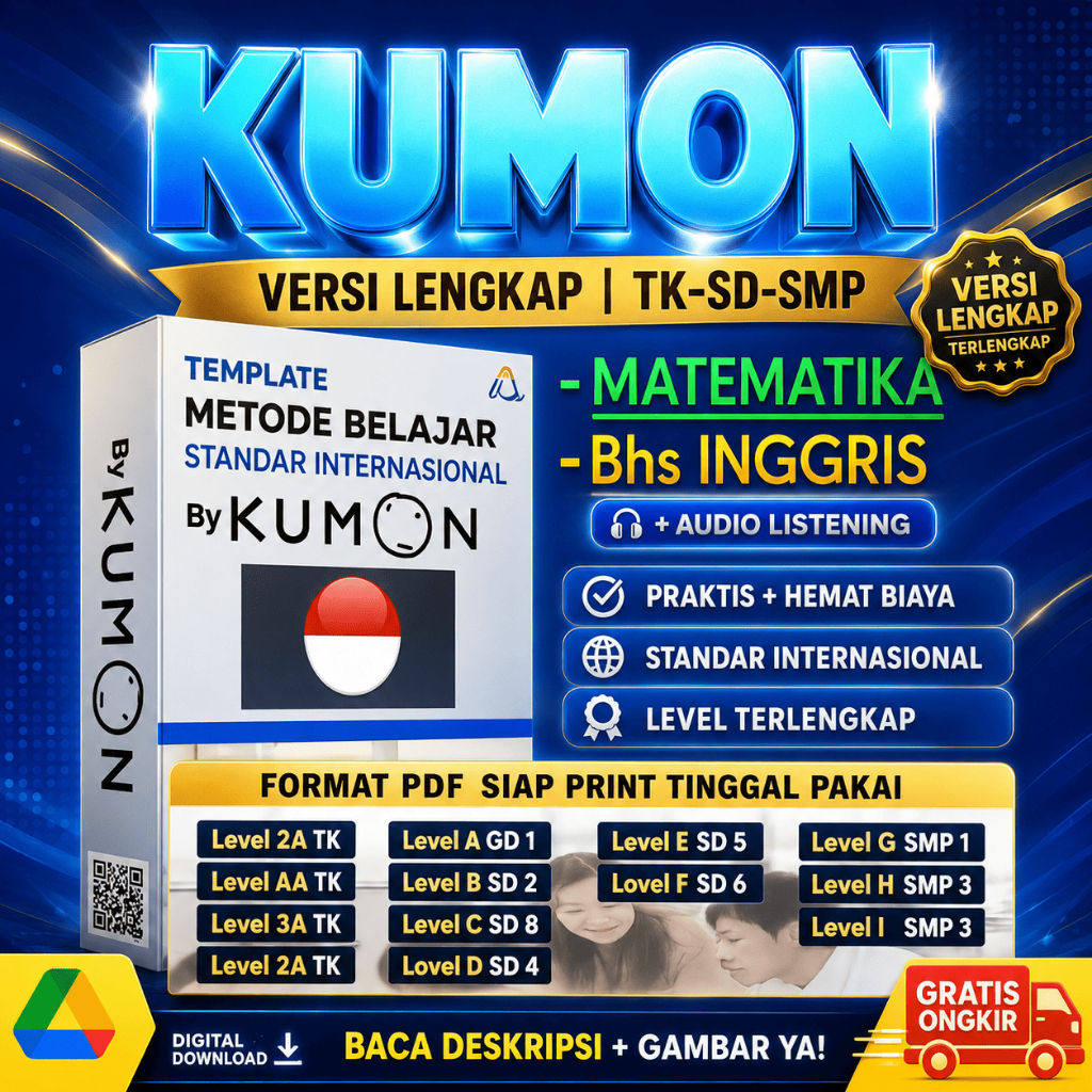 PAKET KUMON MATH ENGLISH TERLENGKAP | TK SD SMP SMA
