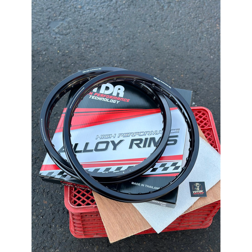 VELG TDR RING 17 160/185 LINGKARAN TDR RING 17 160/185 HITAM GREY SILVER ORIGINAL