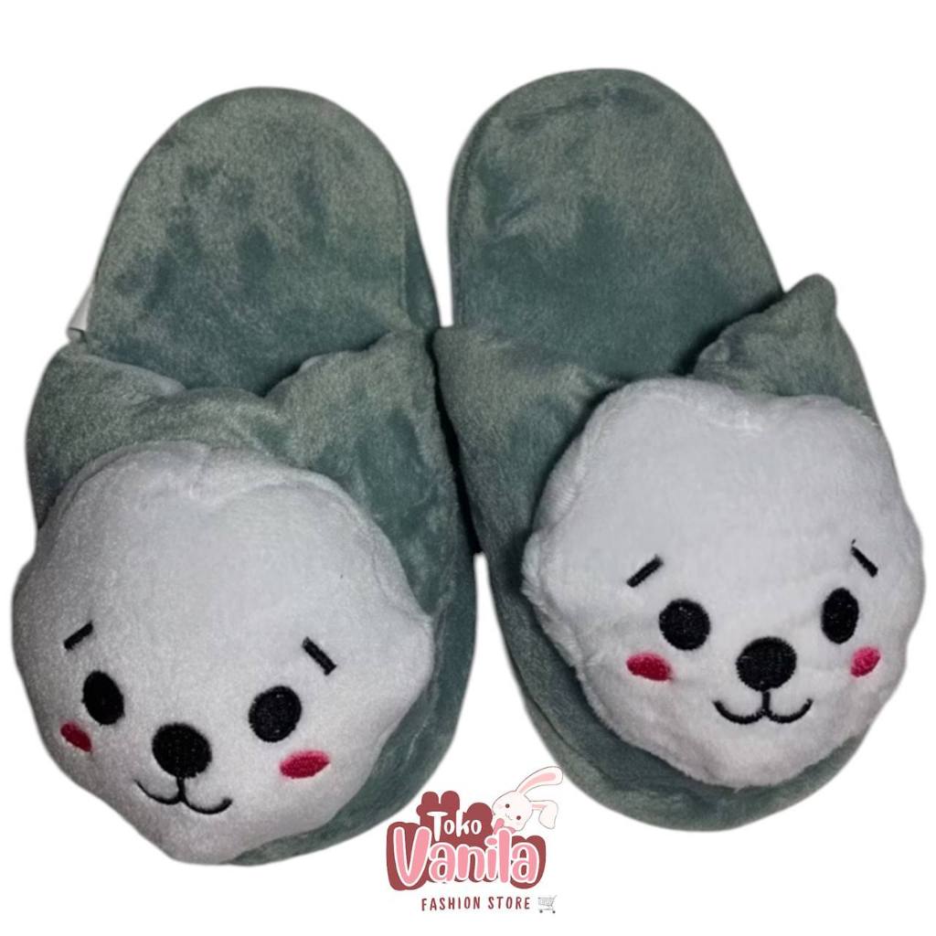 Sandal Karakter BTS BT21 RJ / Sandal Rumah Bulu Lembut Dan Empuk Anti Slip