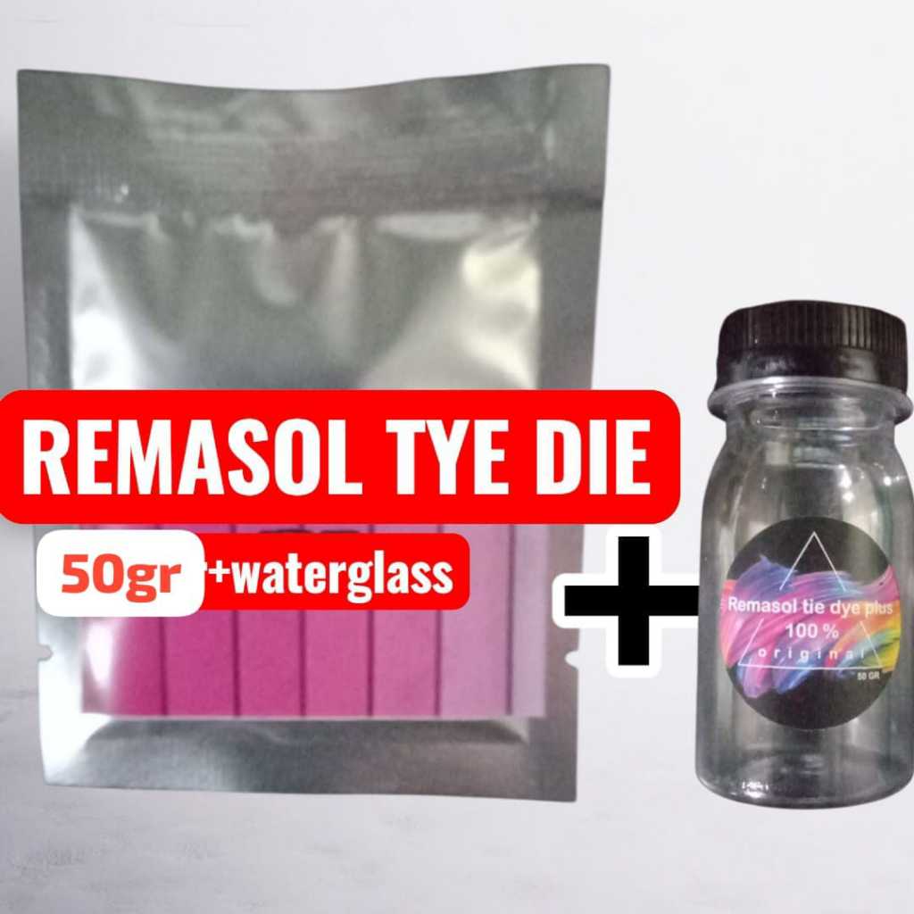 50Gram Remasol sachet+waterglas Batik Pewarna Remasol Plus Penguat/Pengunci Warna
