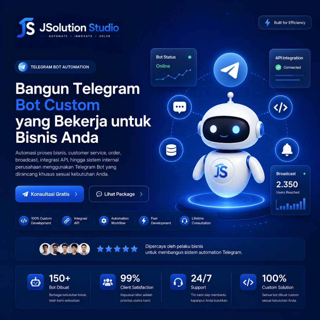 Bot Telegram Custom Fitur | Jasa Pembuatan Bot Telegram | Semua fitur bisa request