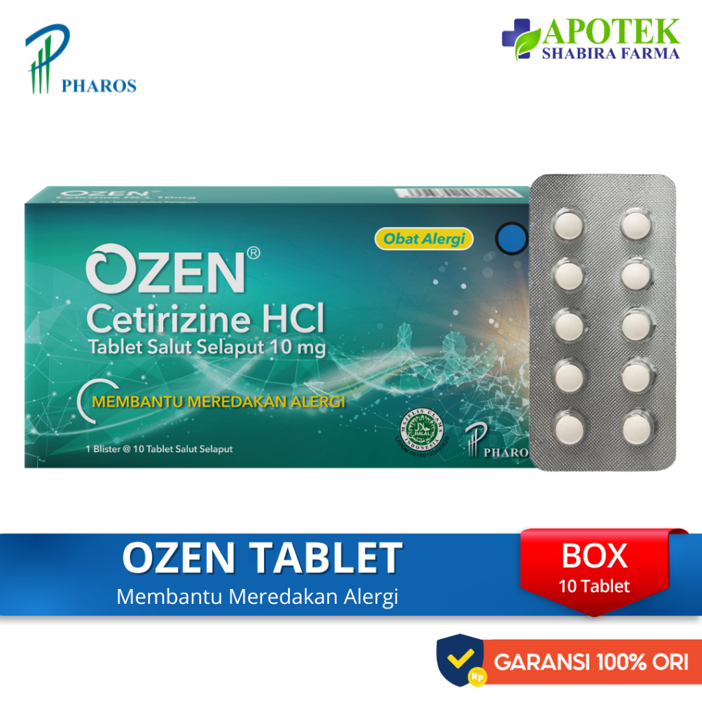 Ozen Cetirizine 10mg Tablet Sirup - Membantu Mengatasi dan Meredakan Alergi