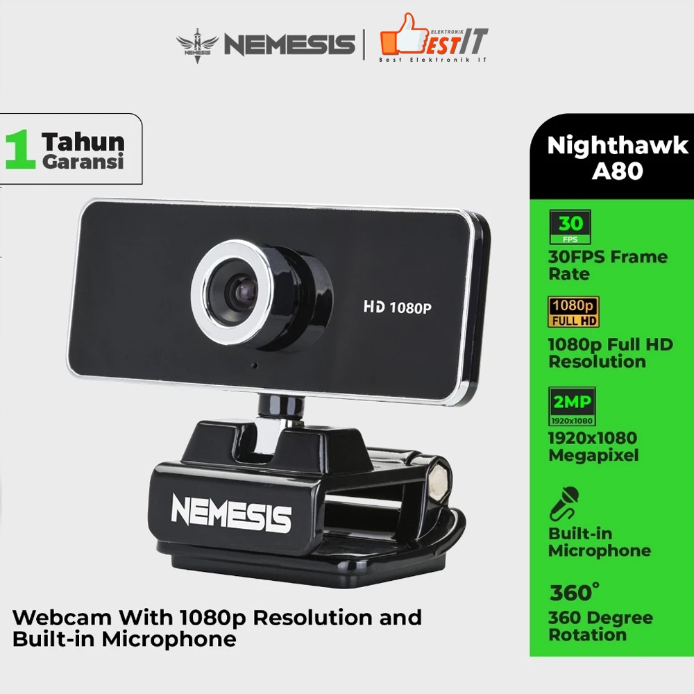 NEMESIS Nemesis A80 Night Hawk Streamer Webcam HD 1080P