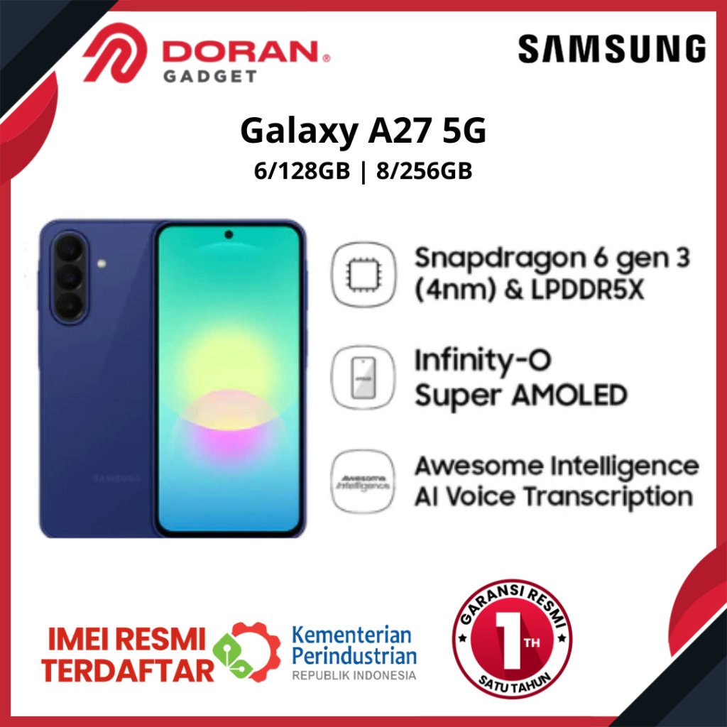 Samsung Galaxy A27 5G 6/128GB | 8/256GB Light Pink Hp AI IP64 5000 mAh - Garansi Resmi