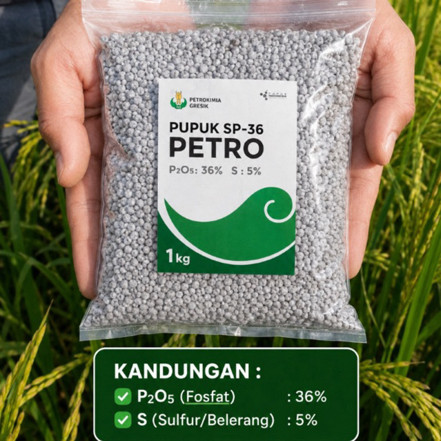 Pupuk SP-36 Petro Kimia Gresik Original Repack 1Kg | Fosfat Tinggi | 100% Asli
