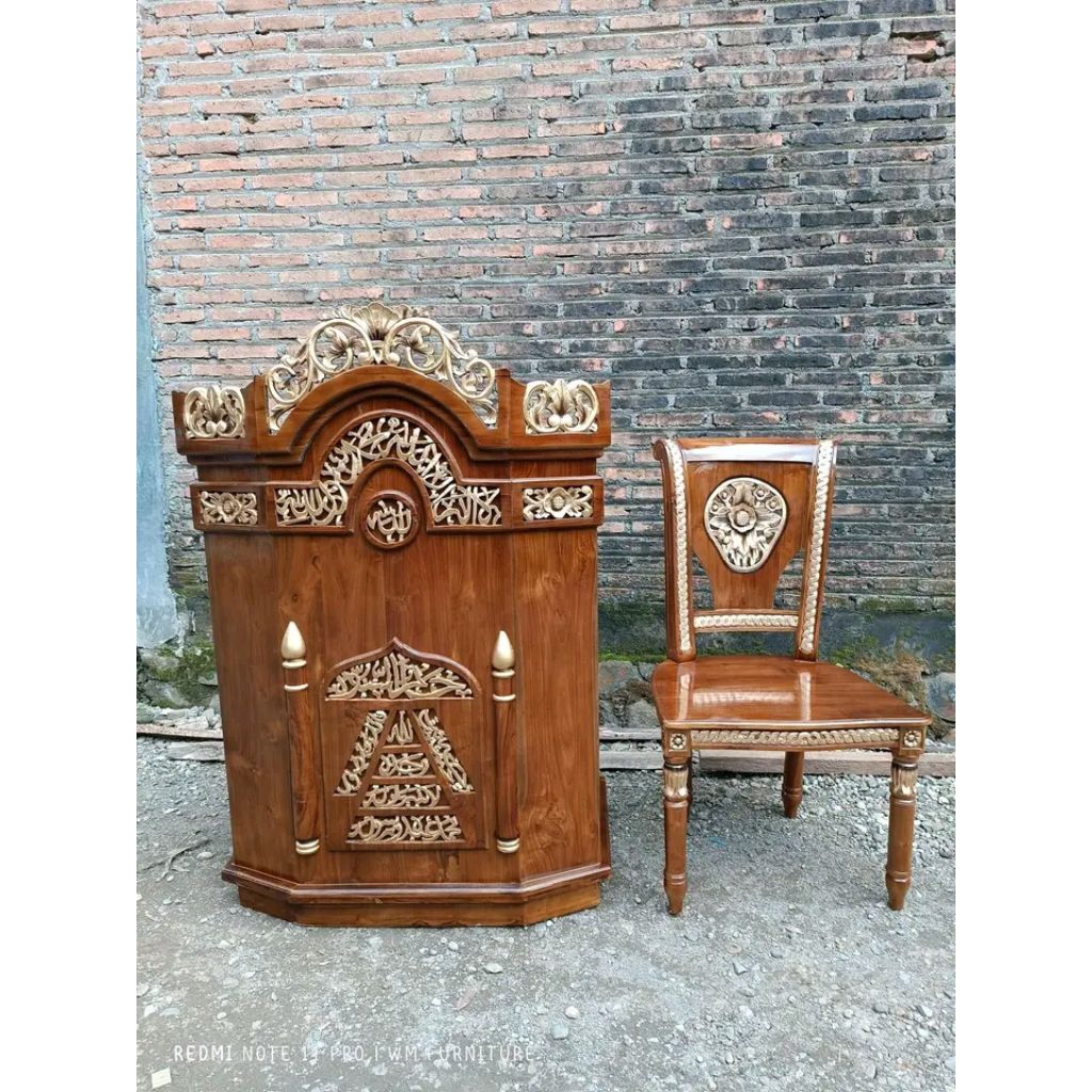 mimbar podium, podium masjid mimbar masjid kayu jati