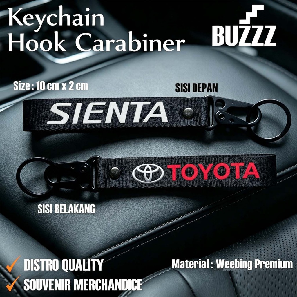 GANTUNGAN KUNCI SIENTA - KEYCHAIN TOYOTA SIENTA - KARABINER TOYOTA SIENTA