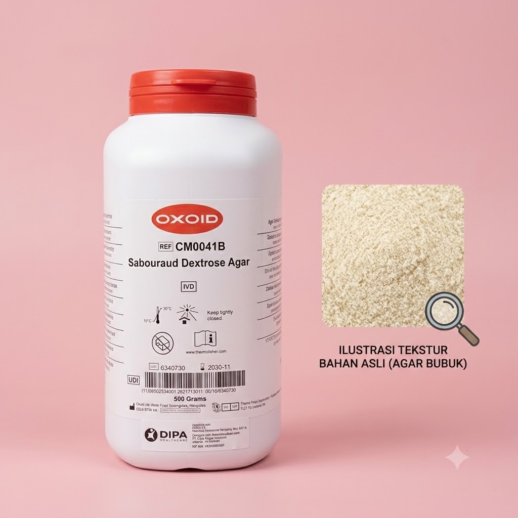 SDA Sabouraud Dextrose Agar OXOID Repack 10 GRAM | Media Mikrobiologi