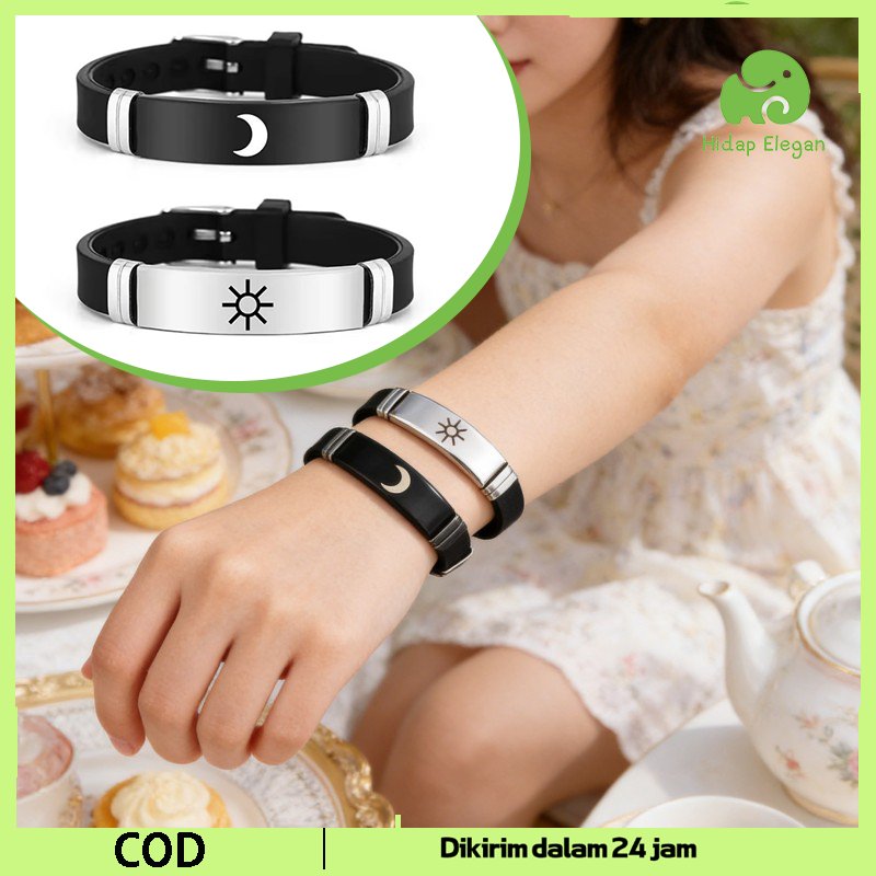 Gelang Couple Bulan Matahari 2pcs Individual Gelang Couple Bulan Dapat Disesuaikan Gelang Bulan Dan 