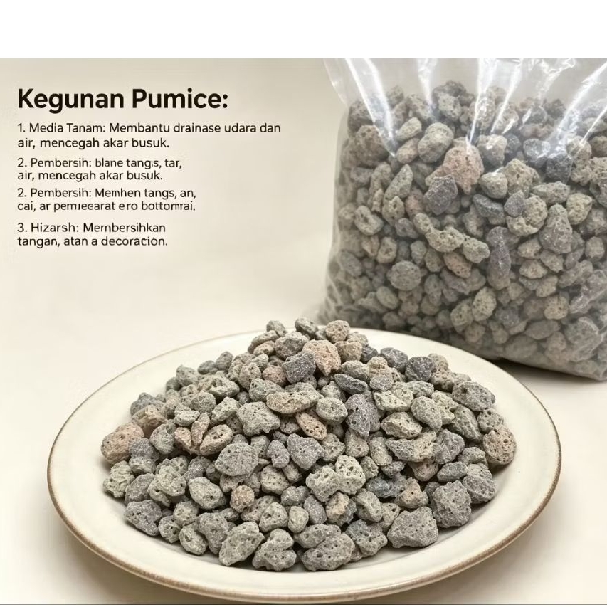 Pumice Batu 1kg/Batu apung pumice media filter/Batu apung media filter/Batu apung