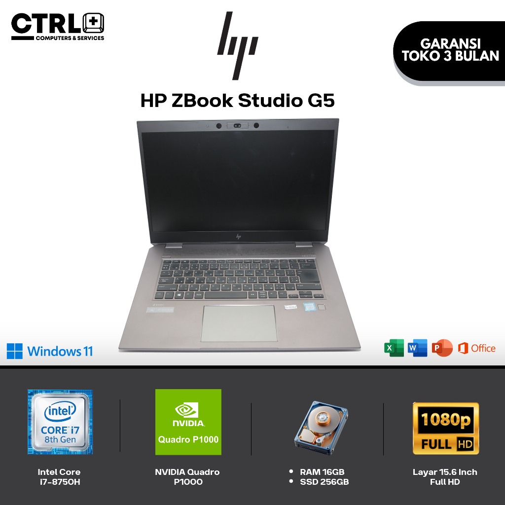 HP ZBook Studio G5 Mobile Workstation (i7-8750H / RAM 16GB / SSD 256GB / Quadro P1000 4GB)