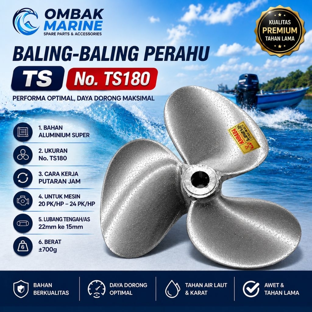 Kipas Perahu Baling baling Perahu Kapal No.TS180