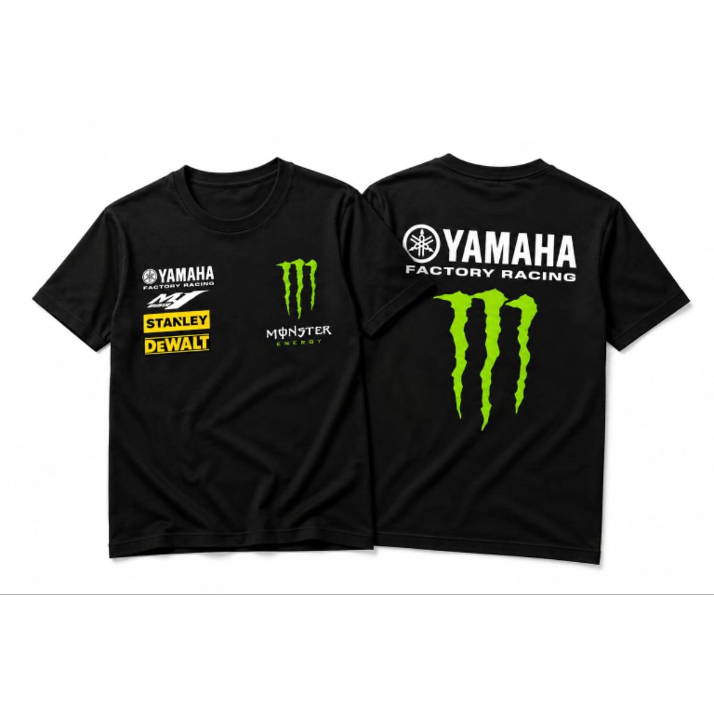 Tshirt Kaos Yamaha Racing Team Monster YZRM1 Kaos Motor Monster Energy  Lengan Pendek 24s