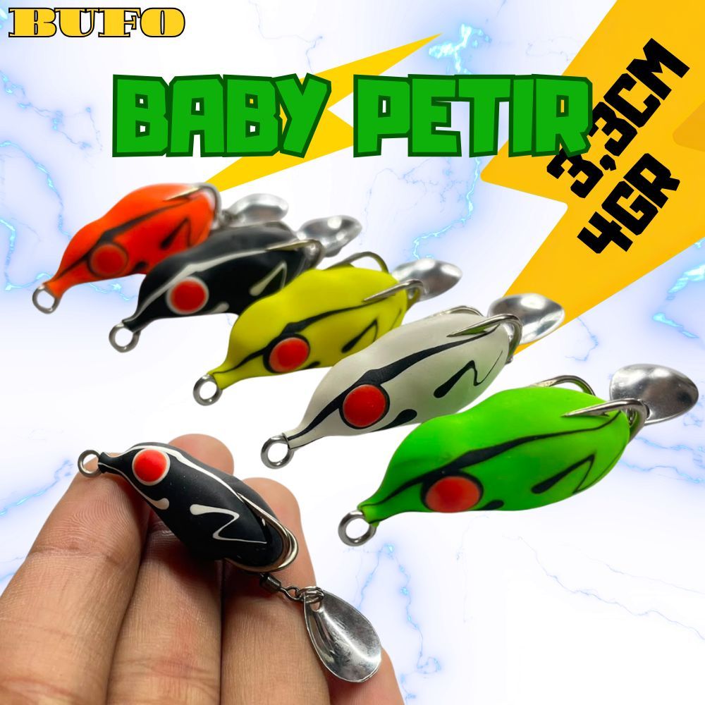 BUFO softfrog BABY PETIR soft frog umpan casting top water 3,3cm 4gr gabus haruan toman