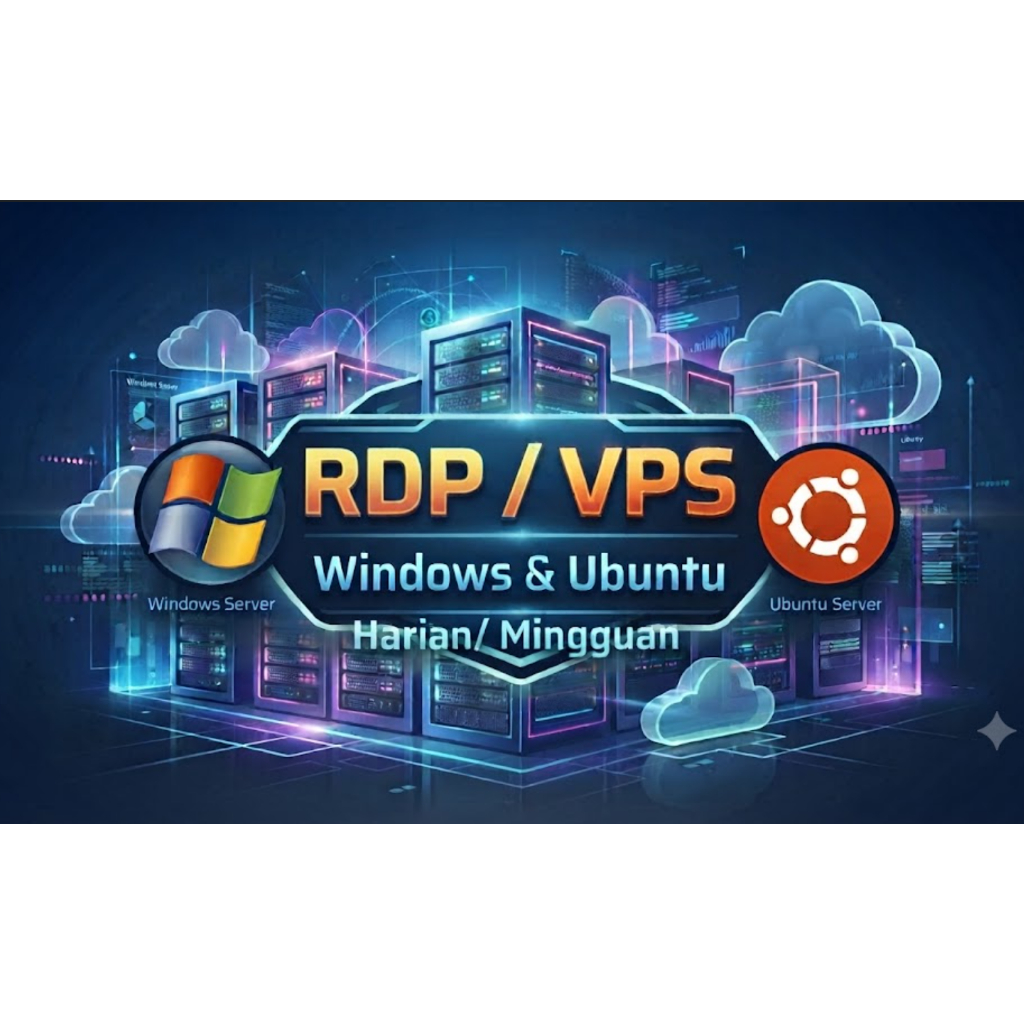 RDP VPS Windows Server & Ubuntu Server | Paket Harian | Bulanan | Bergaransi 