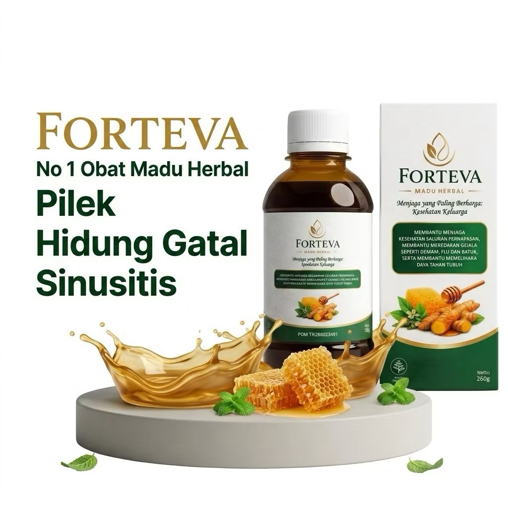 FORTEVA ORIGINAL madu Herbal sinusitis,batuk, jaga daya tahan tubuh,flu, masuk angin,Pusing Radang T