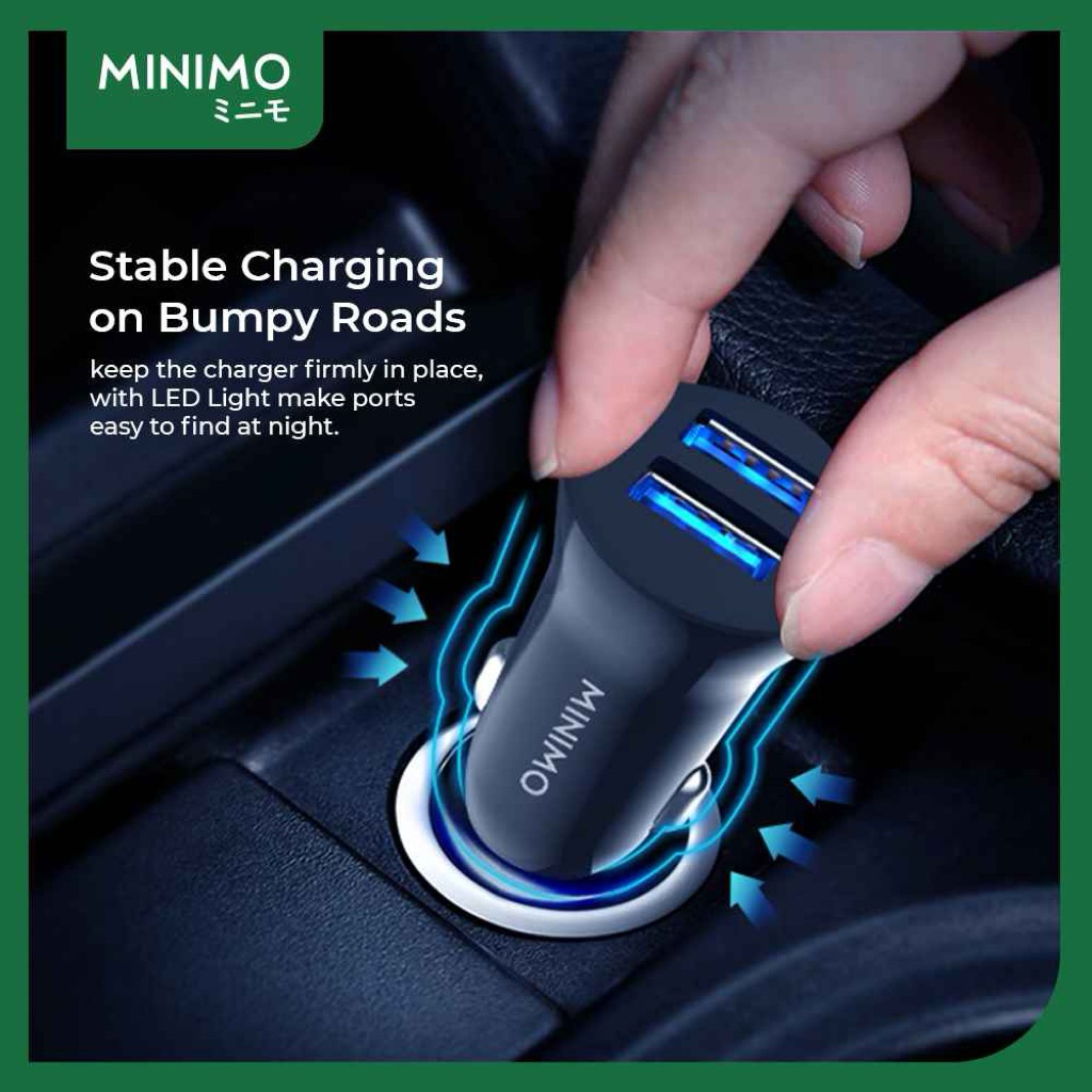 Rexi GJ34-M / Minimo MSF02-M Car Charger Micro 2.4a Dual Usb Fast Charging