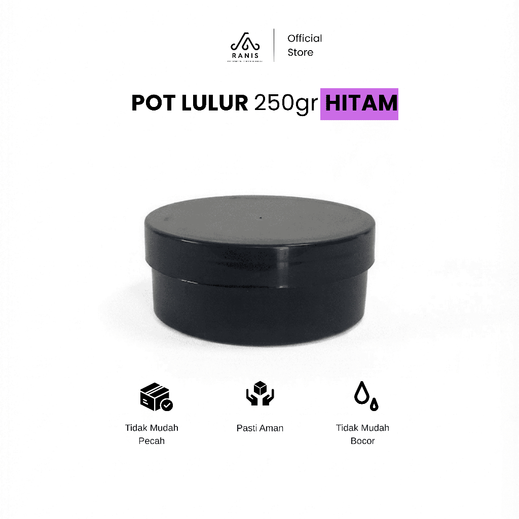 Pot Lulur 250ml HITAM