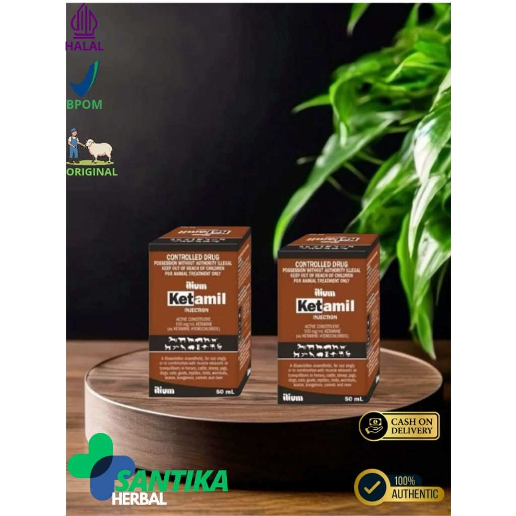 Ketamil Ilium merek obat bius atau anestesi lokal/umum disosiatif khusus untuk hewan yang mengandung