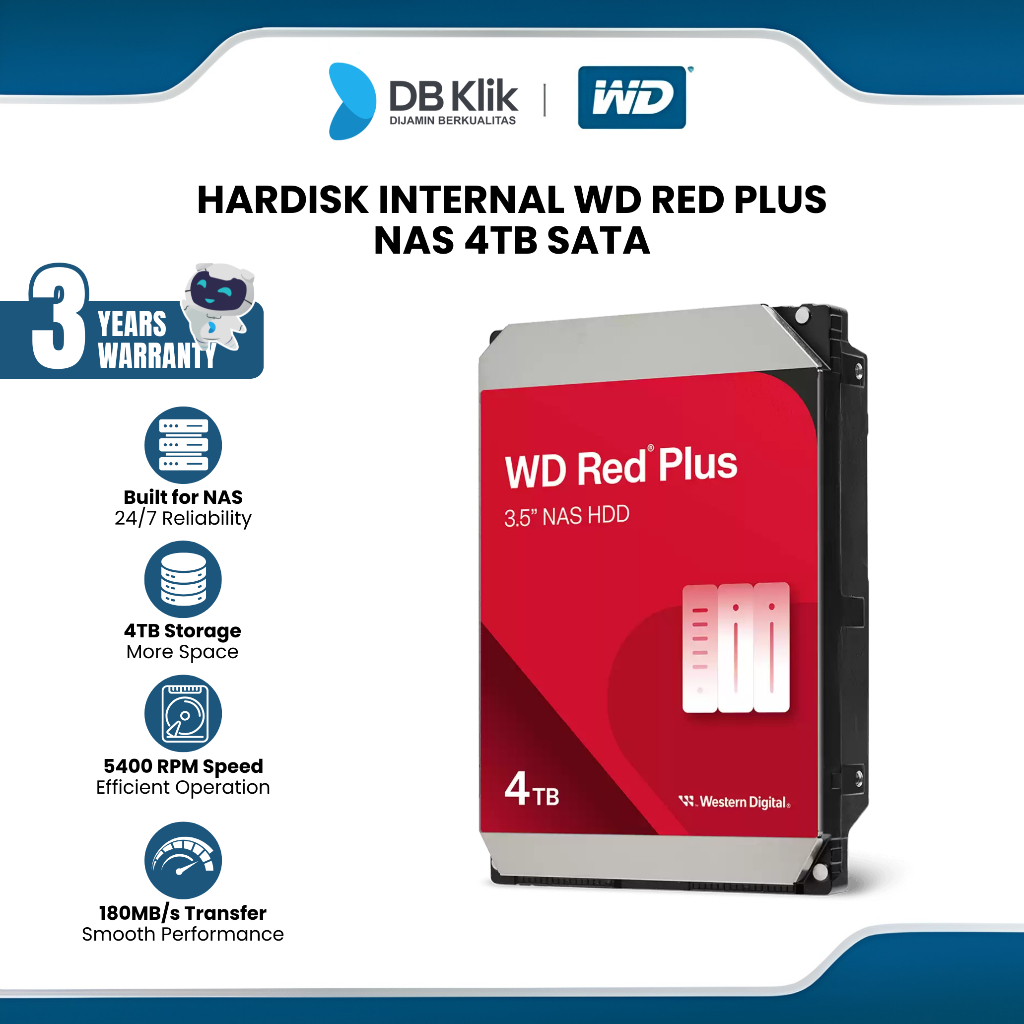 Hardisk Internal WD Red Plus NAS 4TB SATA