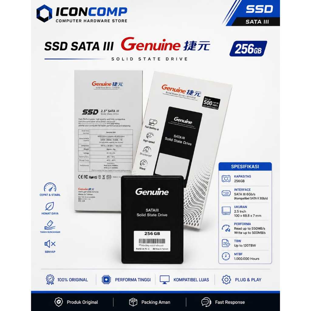 SSD SATA III GENUINE 256GB