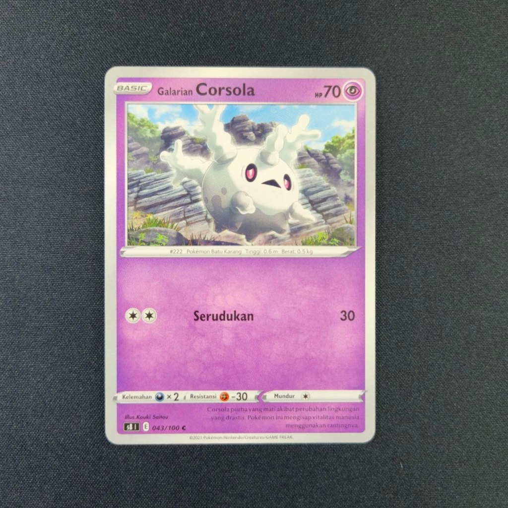 Galarian Corsola 043/100 s8 Kartu TCG Pokemon Indonesia