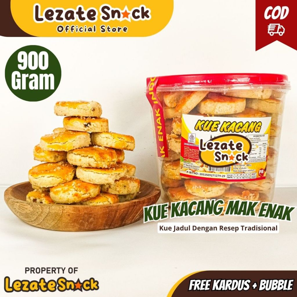 Kue Kacang Mak Enak Toples 900GR Roti Kacang Premium Murah Renyah / Roti Kacang / Roti Kering /Kue K