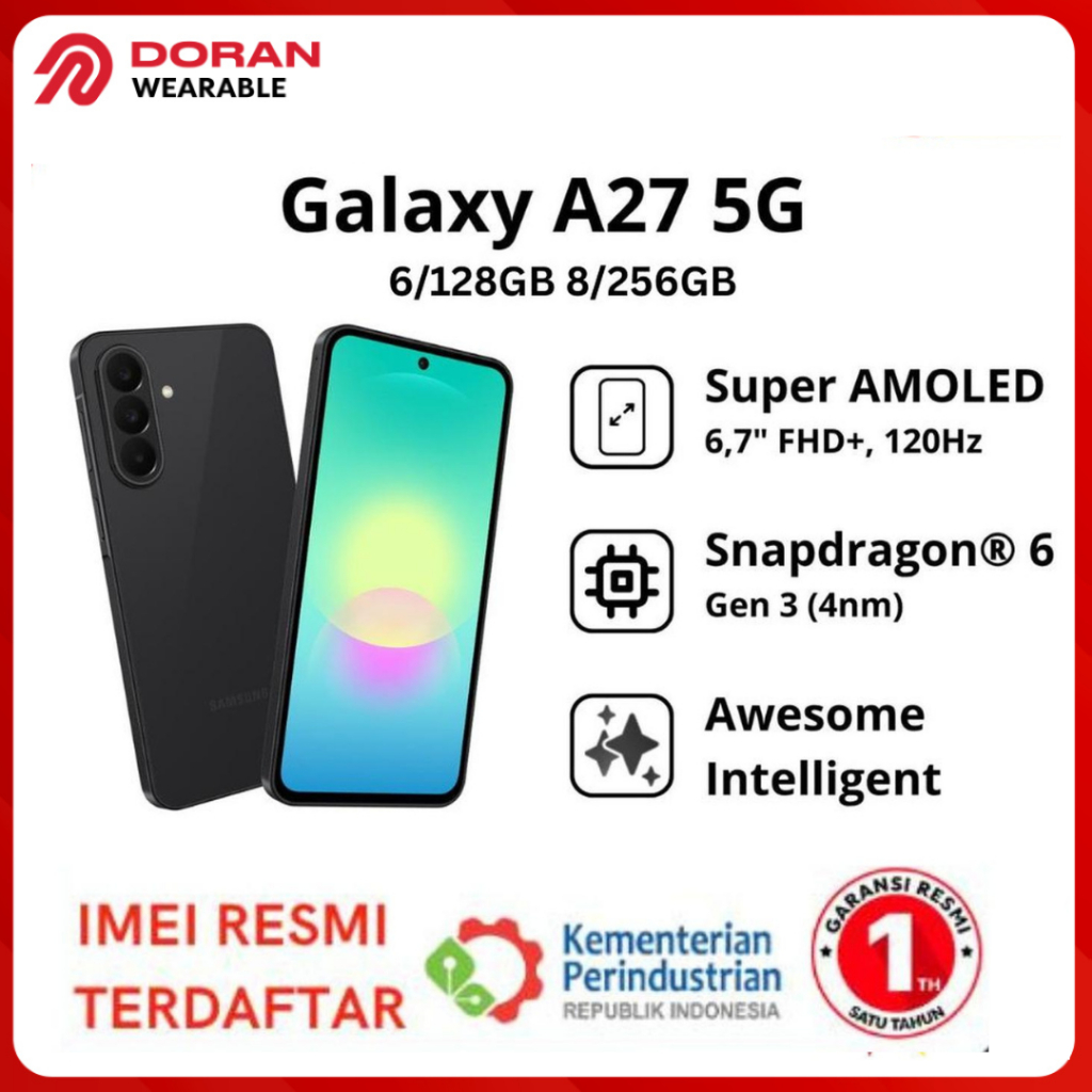 Samsung Galaxy A27 5G 8/256GB 6/128GB  Hp AI IP64 5000 mAh - Garanasi Resmi