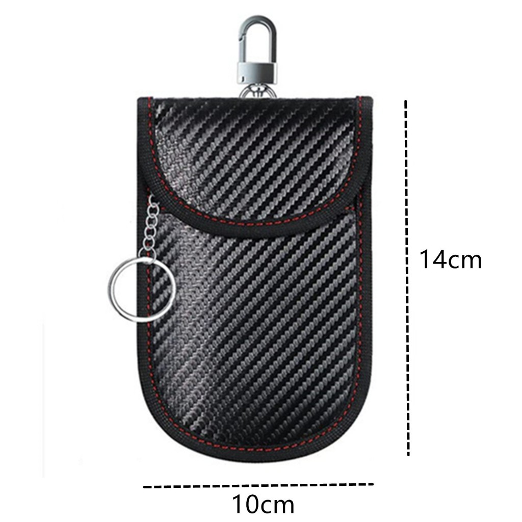GROSIR Pouch Kunci Mobil Carbon Fiber Anti RFID Faraday Bag Dompet Gantungan Kunci Keyless Mobil