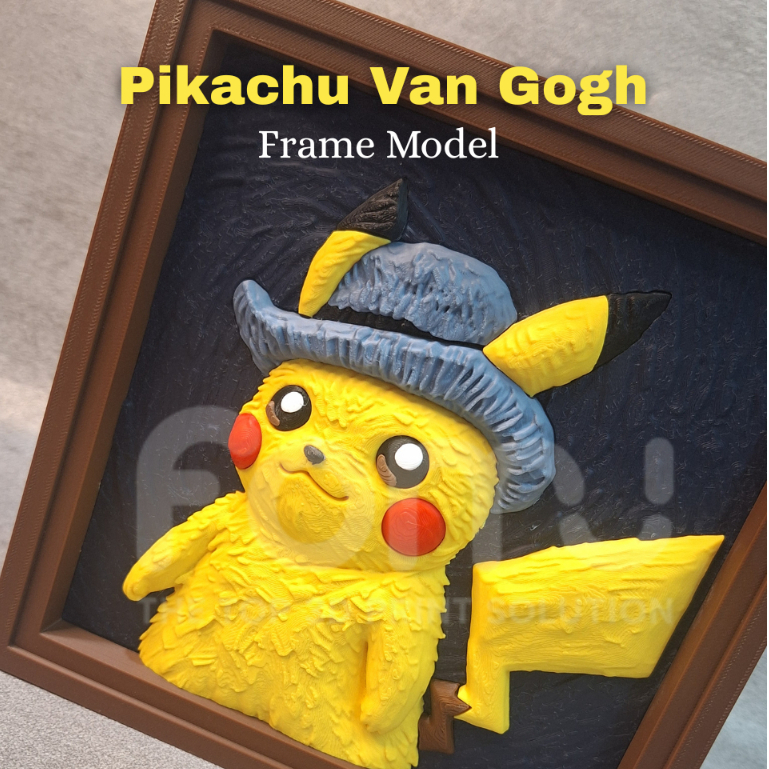 Pikachu Van Gogh Frame Model Pikachu Special Van Gogh 3D Printing