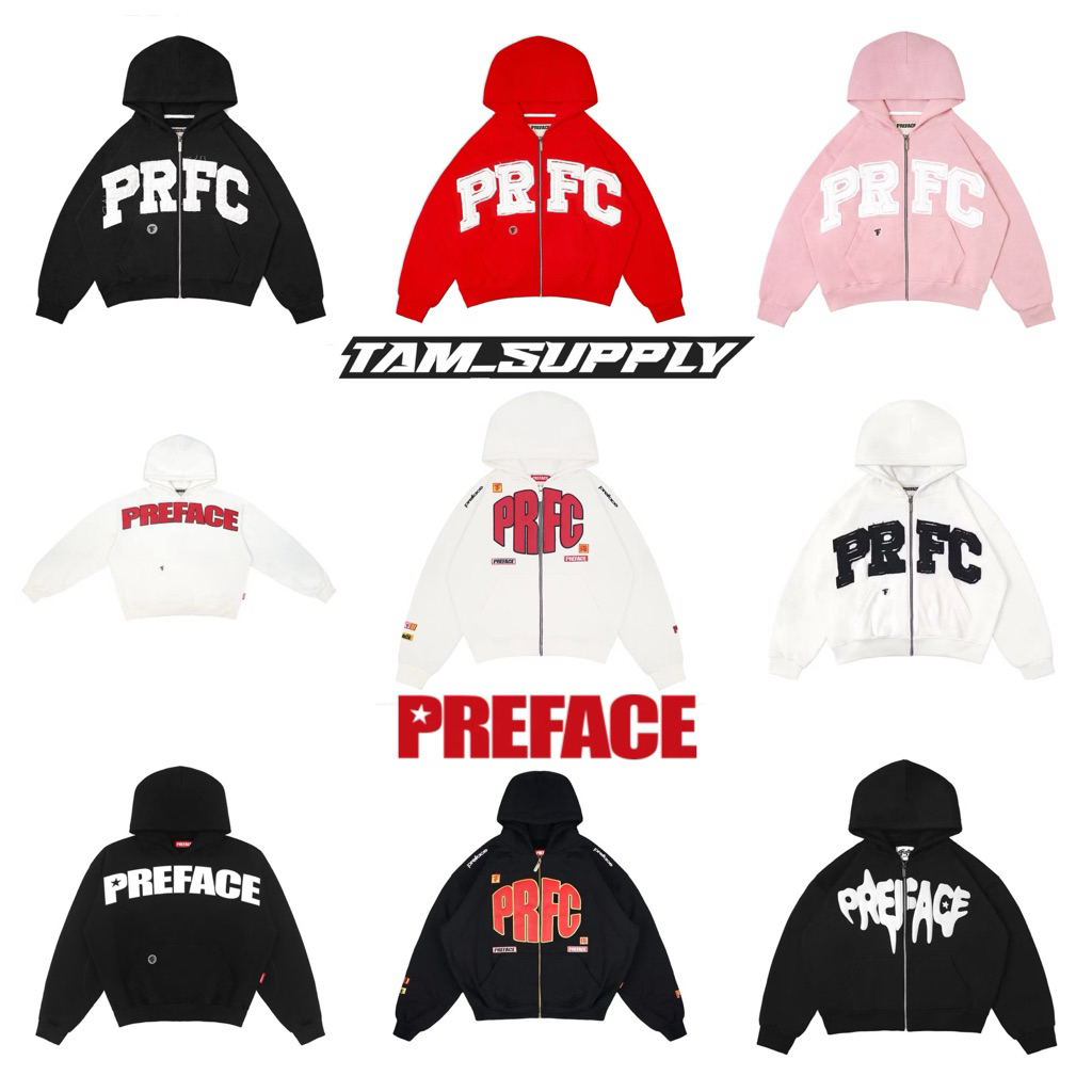 (TERMURAH ORIGINAL 100%) BOXY ZIP HOODIE PREFACE | BOXY HOODIE PREFACE | PREFACE UNFINISHED COLLECTI