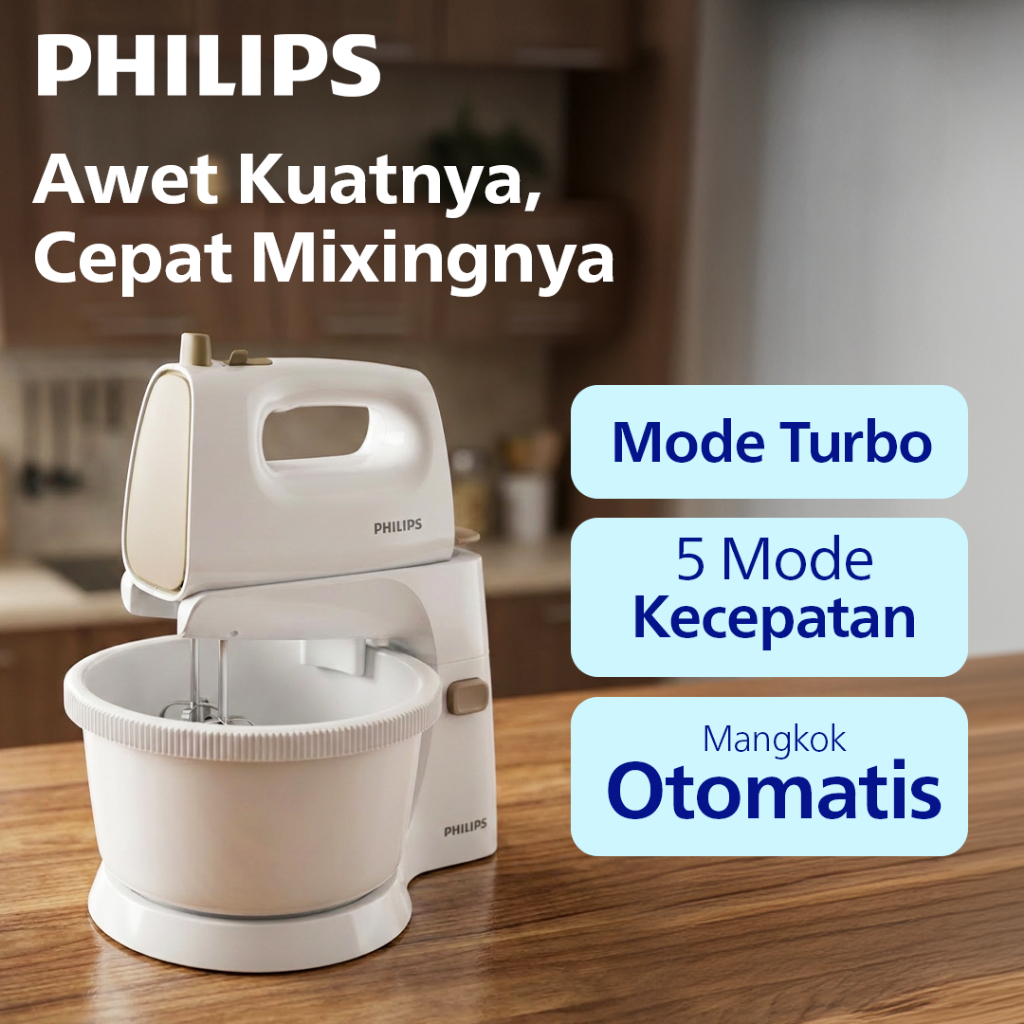 Mixer Philips -  2 Liter - HR1559/50 - Stand Mixer -  Mikser Philips - Mixer Pencampur - Mixer Kue -