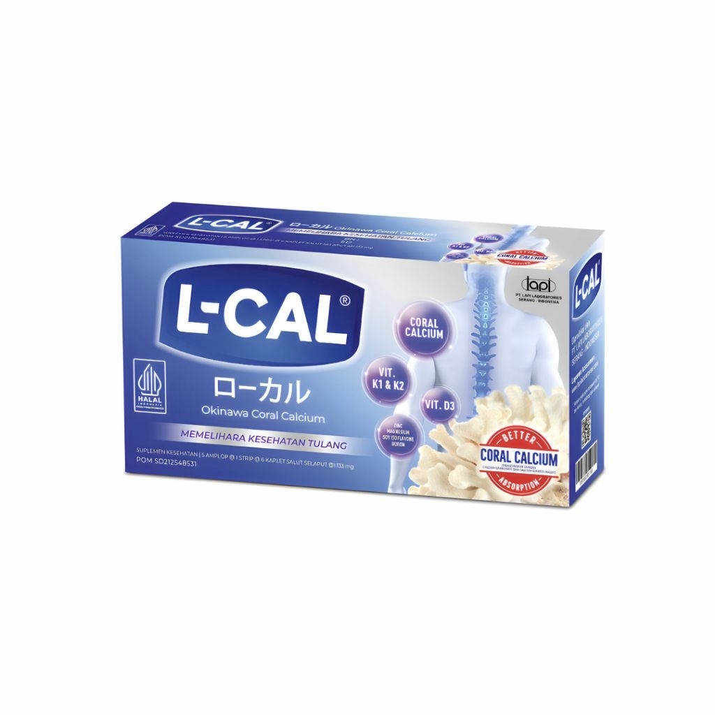 L-CAL Suplemen Kalsium dengan Vit K1, K2 dan D3 untuk kesehatan tulang