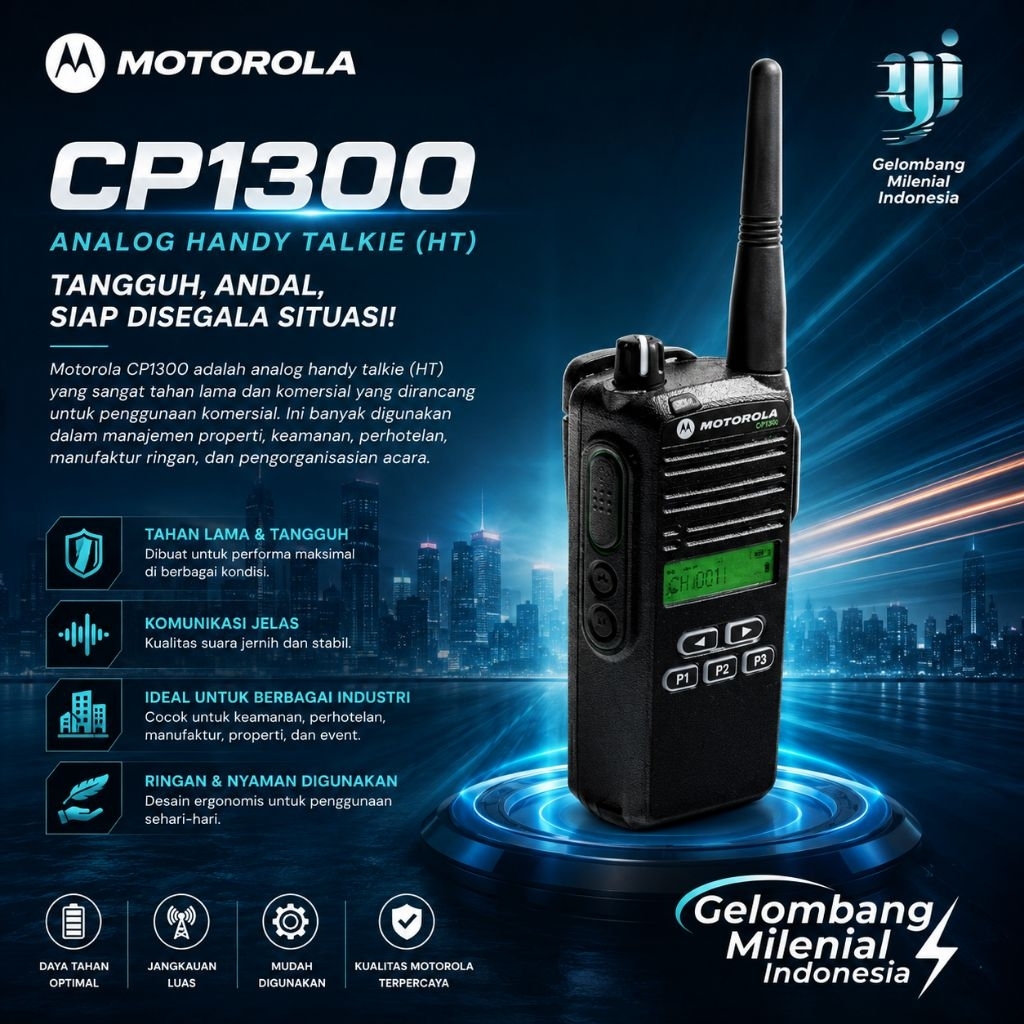 HT MOTOROLA CP1300 VHF BEKAS