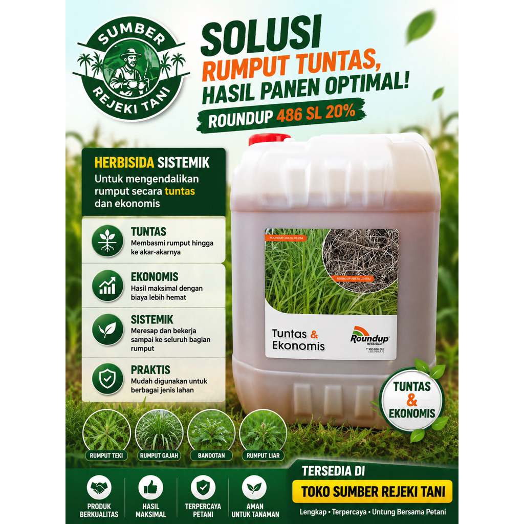 roundup 486sl herbisida 20 liter