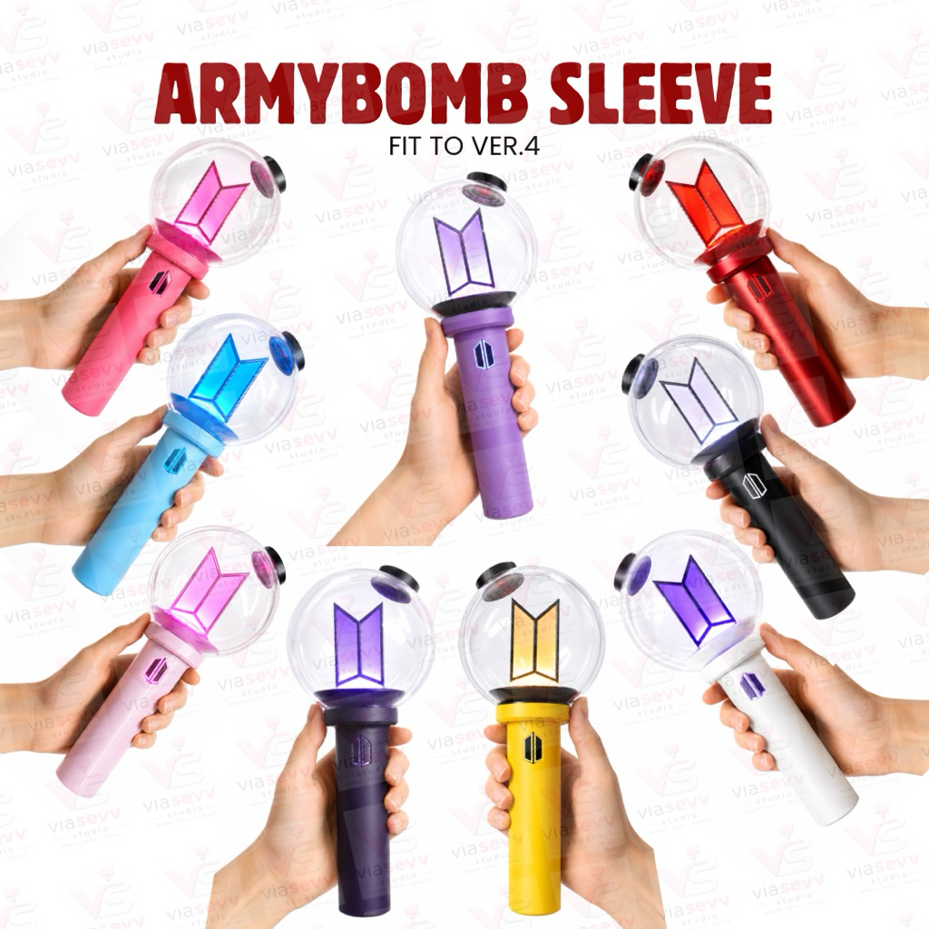 Armybomb Sleeve BTS Ver 4 | Case Cover Handle Lightstick BTS Official Ver.4 | Grip Pelindung Army Bo