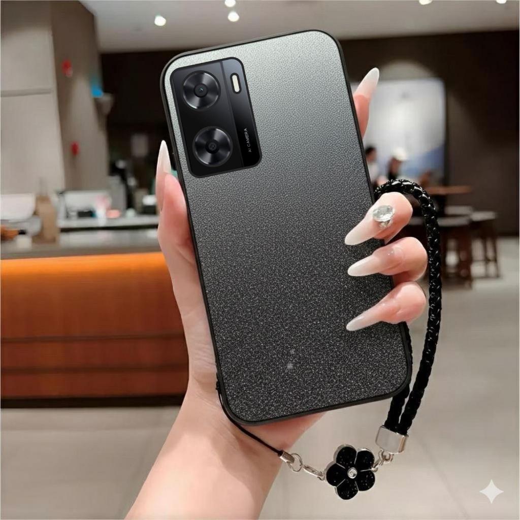 Glitter Case untuk OPPO A57 FREE Flower Lanyard