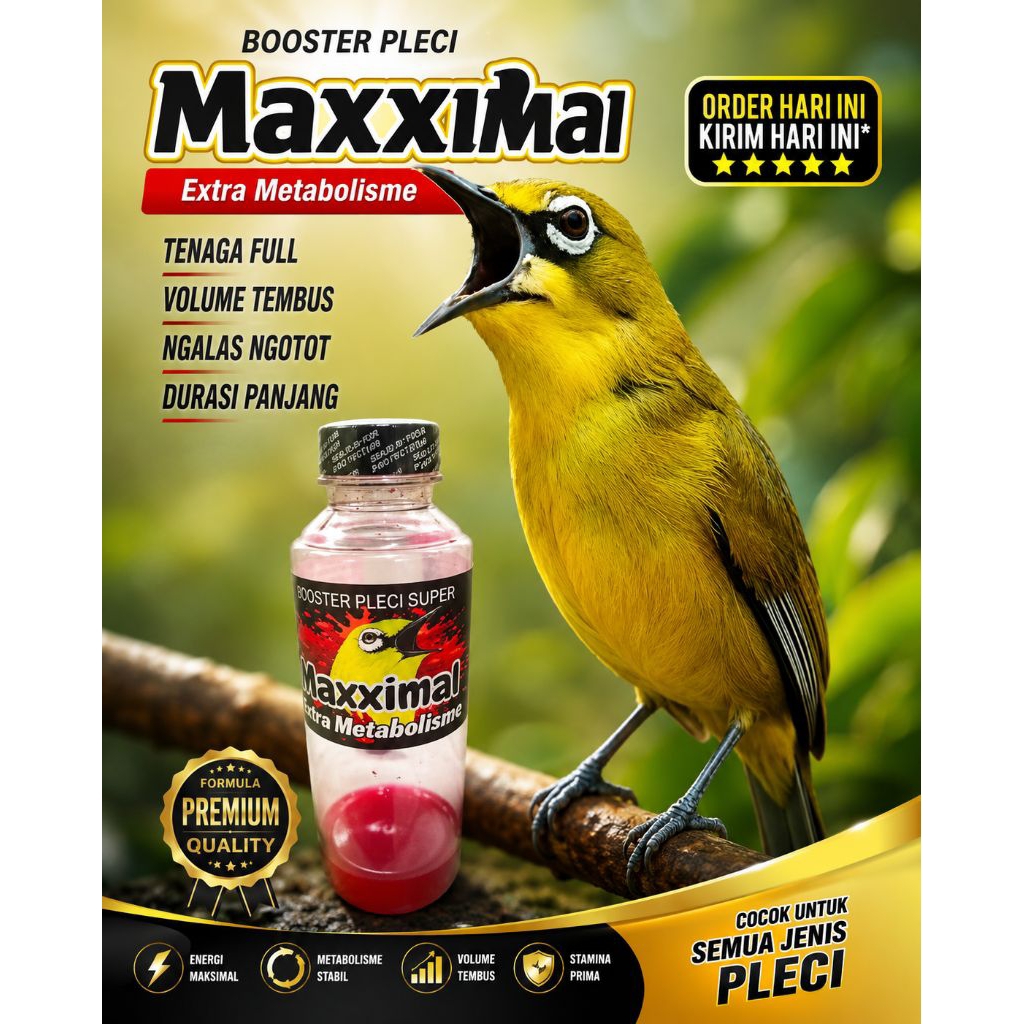Power maxximal Doping Burung Pleci Instant i Herbal untuk Burung Pleci, Konin, Sogon